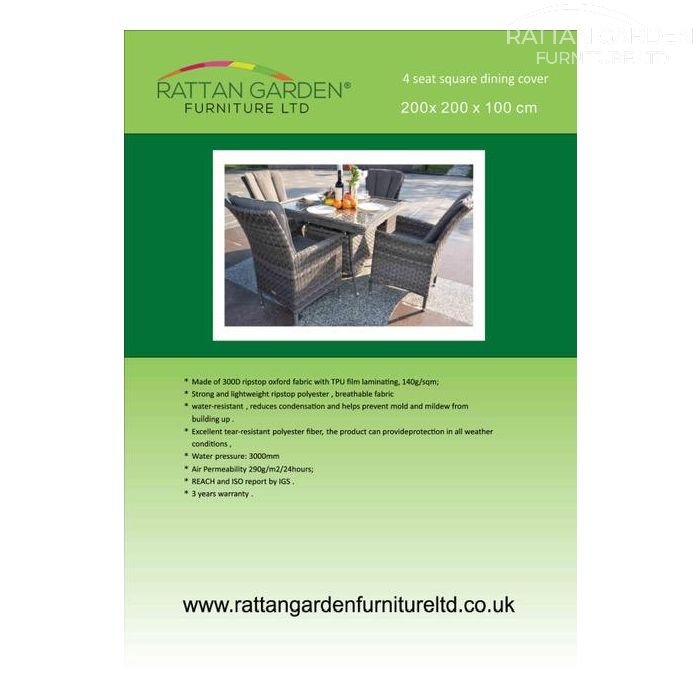 Rain Cover for Rattan 4 Seat Square Dining Set