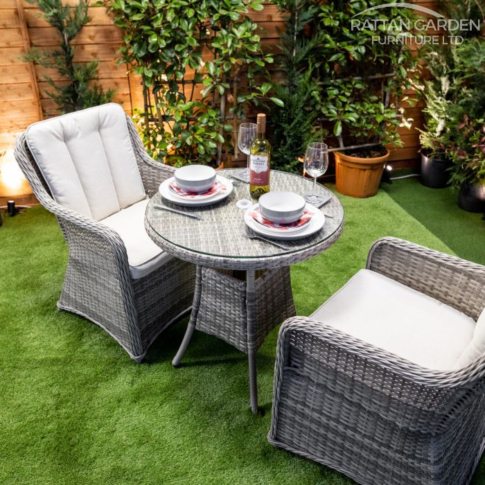 Rattan Champagne Vienna Round Bistro Set