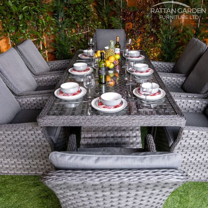 Rattan Serena Paris Rectangular 8 Seat Dining Set