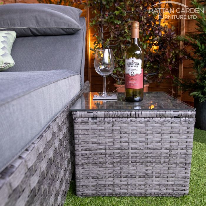 Rattan Serena Deluxe Extra Wide Wheeled Lounger