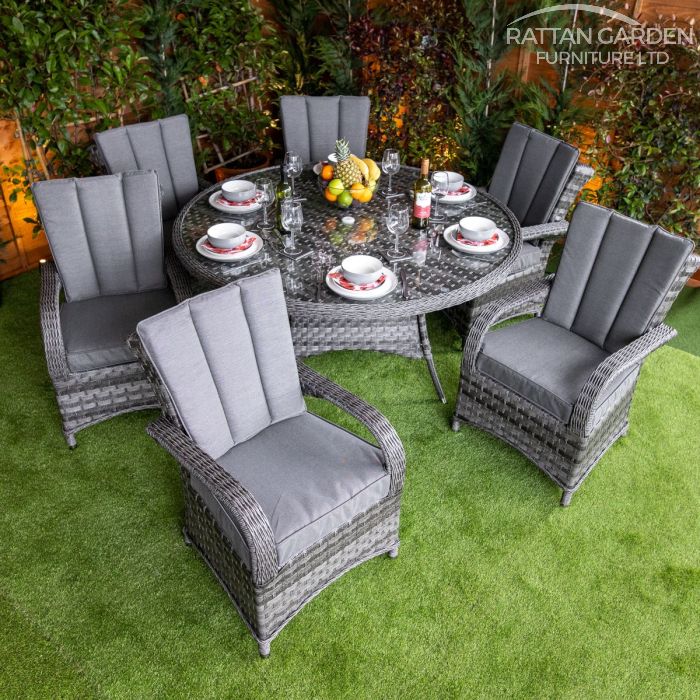 Rattan Serena Tokyo Round 6 Seat Dining Set