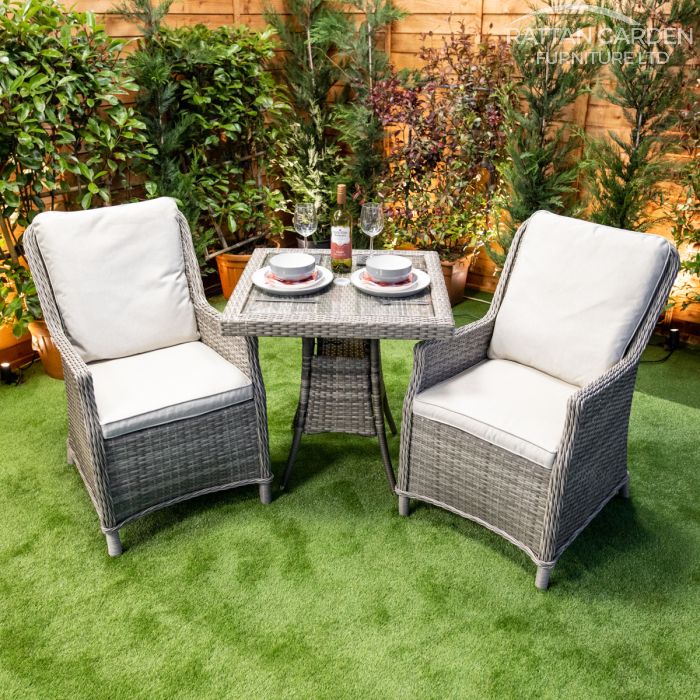 Rattan Champagne Paris Square Bistro Set