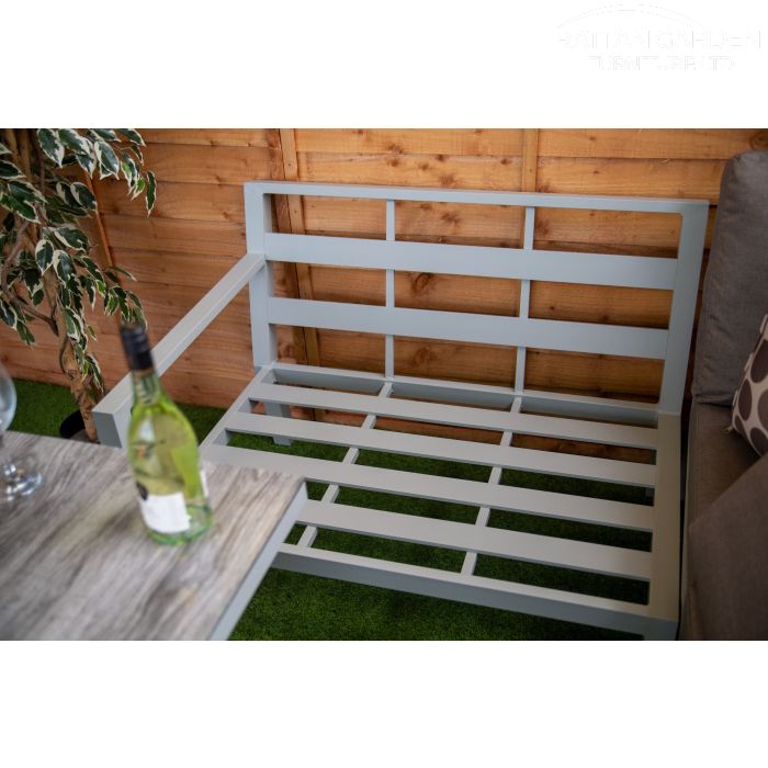 Soho Aluminium Corner Rattan Dining Set With Fire Pit
