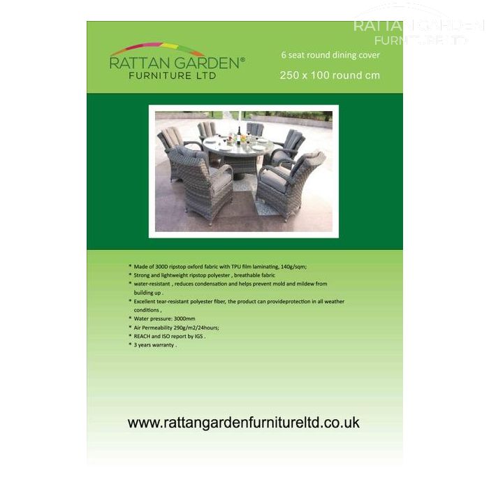 Deluxe Rain Cover for Rattan 6 Seat Round Dining Set