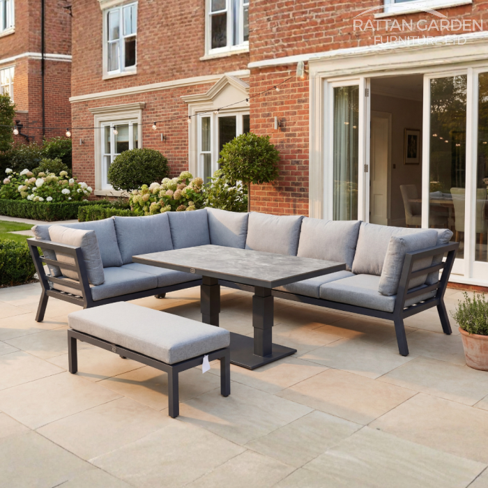 Breeze Aluminium Corner Rising Table Sofa Set