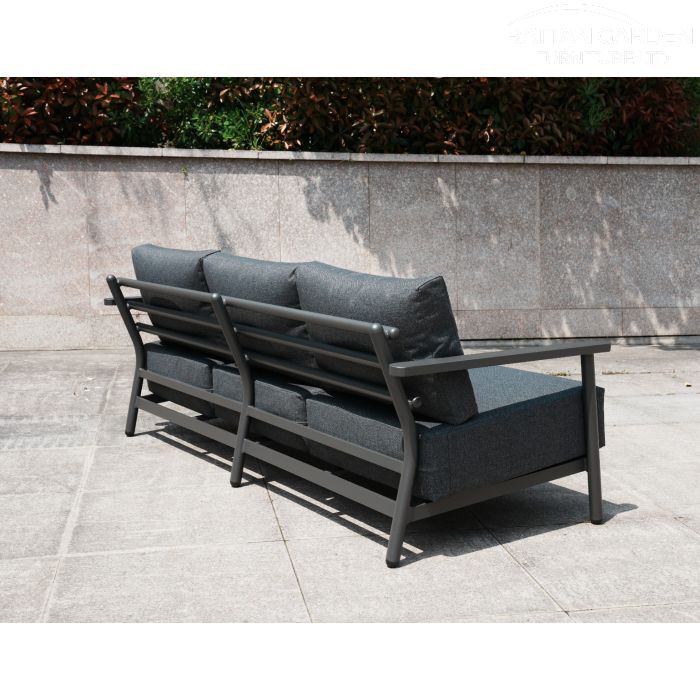 Brabazon Aluminium 5 Seat 4 Piece Sofa Set with Grey Rising Table