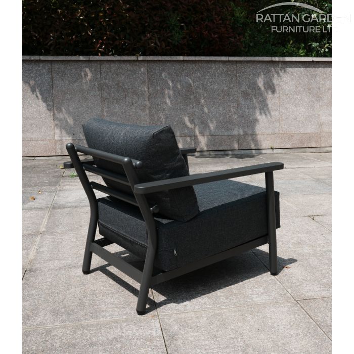 Brabazon Aluminium 4 Seat 4 Piece Sofa Set with Patterned Rising Table