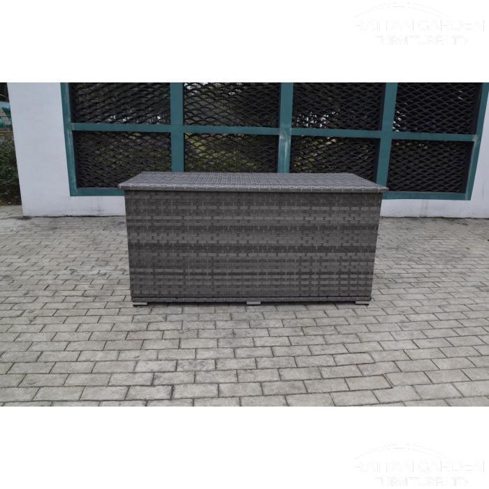 Champagne Large Storage Box in Mixed Grey Rattan