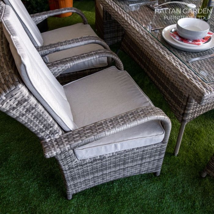Rattan Champagne Tokyo Rectangular 6 Seat Dining Set