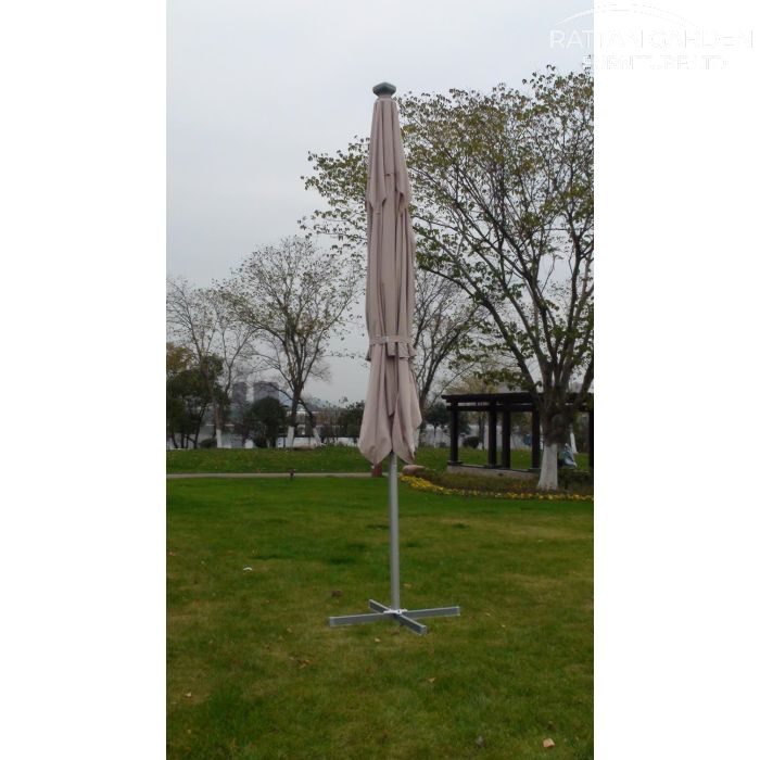 The Ultra 4m x 4m Square LED Fully Remote Parasol in Cream