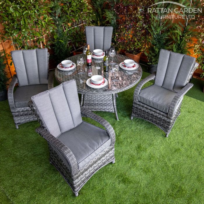 Rattan Serena Tokyo Round 4 Seat Dining Set