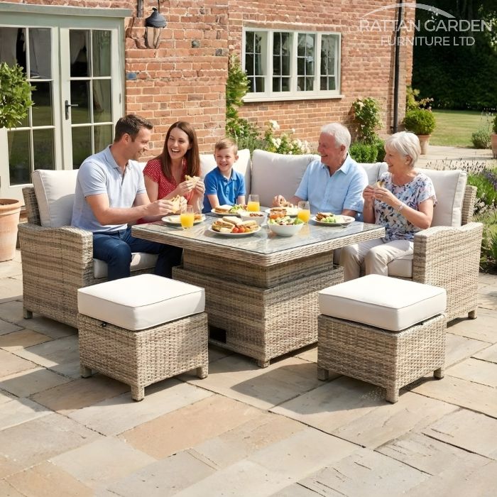 Champagne Ciara Rising Table Rattan Corner Set
