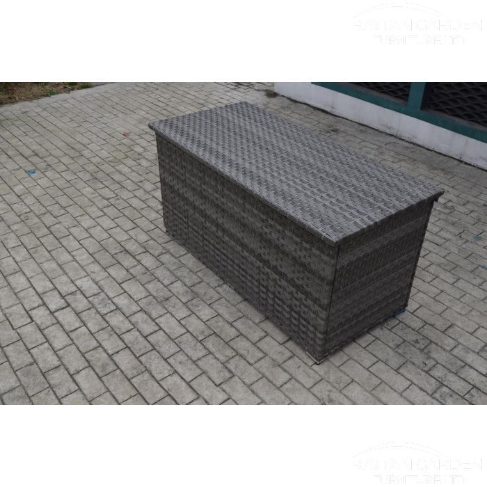 Serena Large Storage Box in Grey Rattan