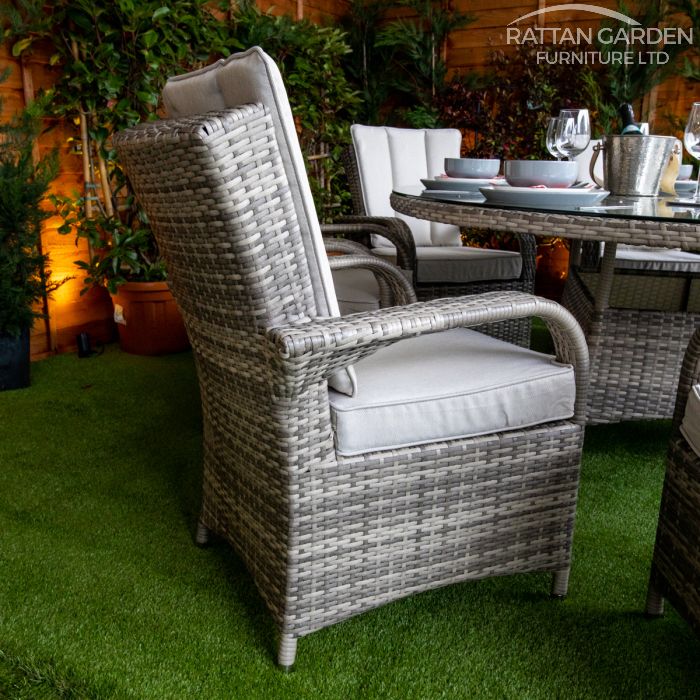 Rattan Champagne Tokyo Round 8 Seat Dining Set