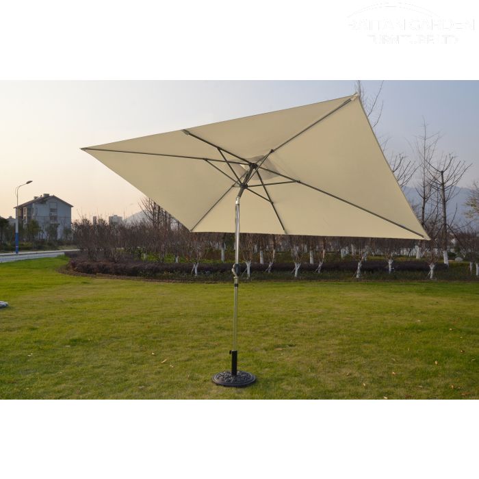 Perth 3m x 2m Rectangular Crank Parasol in Natural