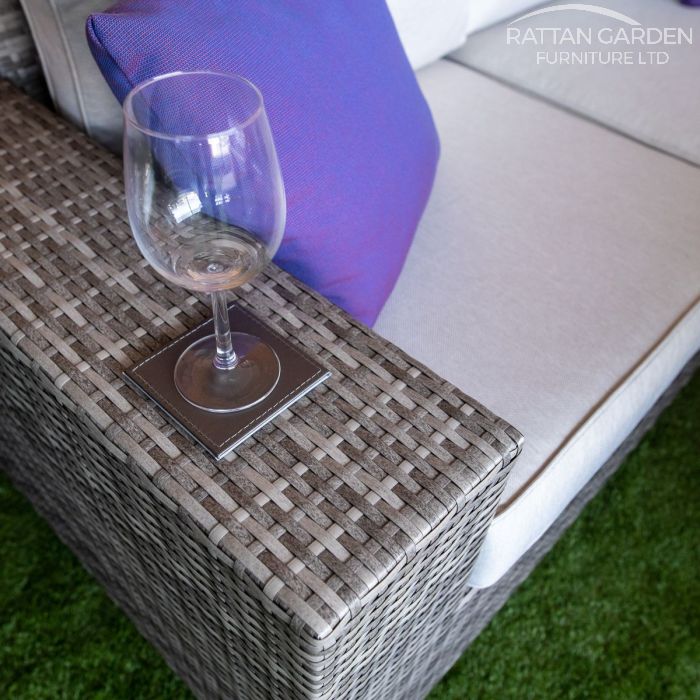 Champagne Winchester Square Rising Table Rattan Corner Set