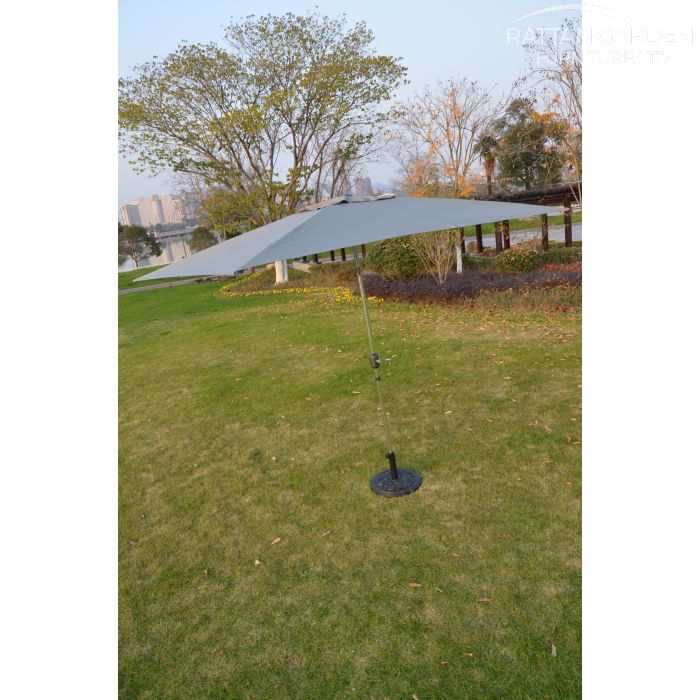 Perth 3m x 2m Rectangular Crank Parasol in Grey