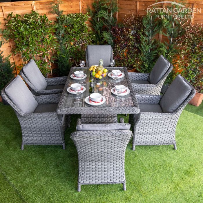 Rattan Serena Paris Rectangular 6 Seat Dining Set