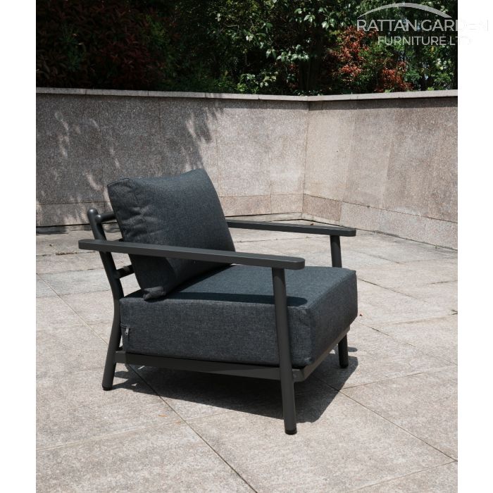 Brabazon Aluminium 4 Seat 4 Piece Sofa Set with Patterned Rising Table