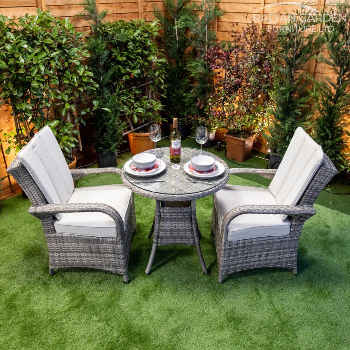 Rattan Champagne Tokyo Round Bistro Set