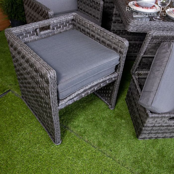 Rattan Serena 6 Seat Cube Set With 4 Storage Footstools
