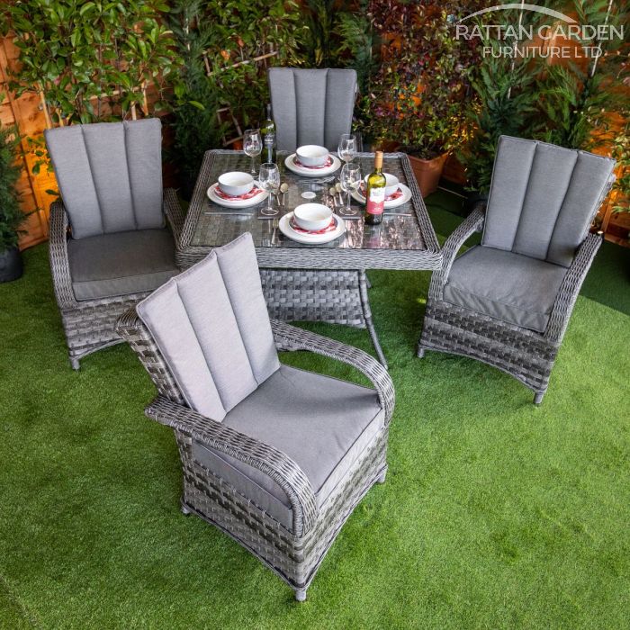 Rattan Serena Tokyo Square 4 Seat Dining Set