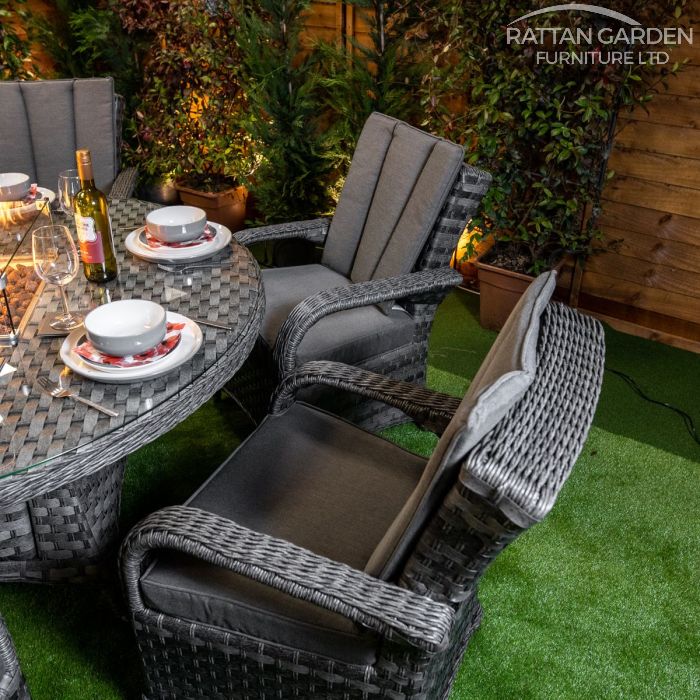 Rattan Serena Tokyo Round 6 Seat Fire Pit Set