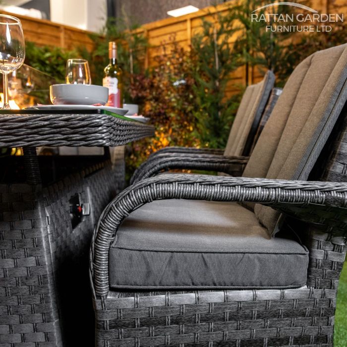 Rattan Serena Tokyo Rectangular 6 Seat Fire Pit Set