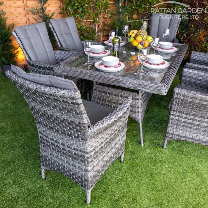 Rattan Serena Atlanta Rectangular 6 Seat Dining Set