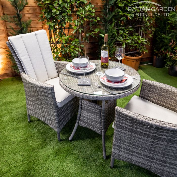 Rattan Champagne Atlanta Round Bistro Set
