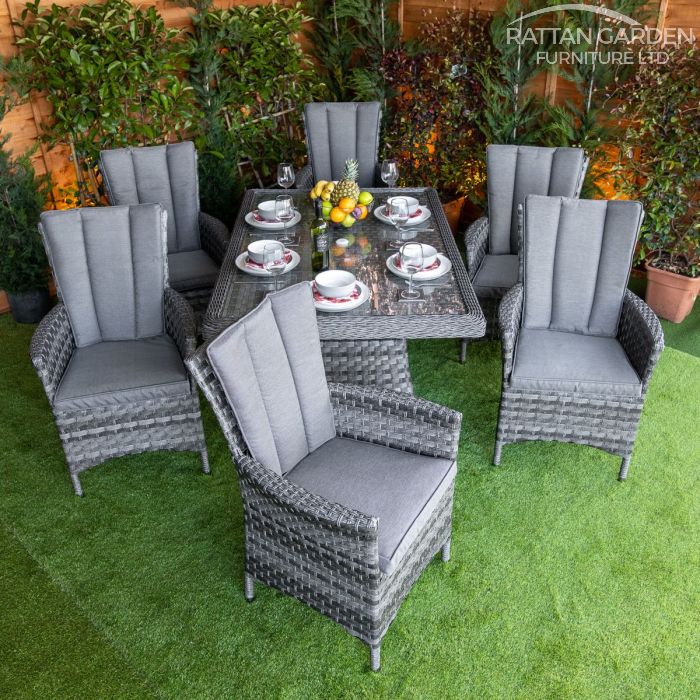 Rattan Serena Atlanta Rectangular 6 Seat Dining Set