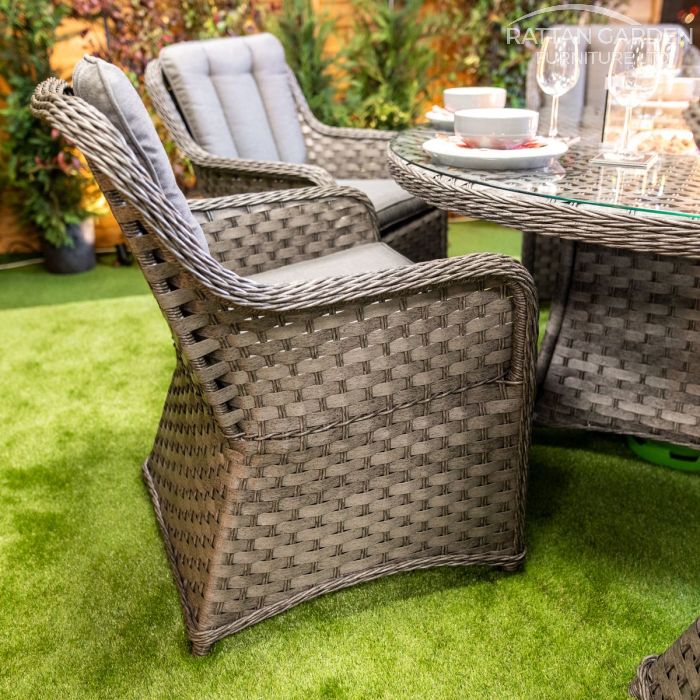 Rattan Serena Vienna Round 6 Seat Fire Pit Set