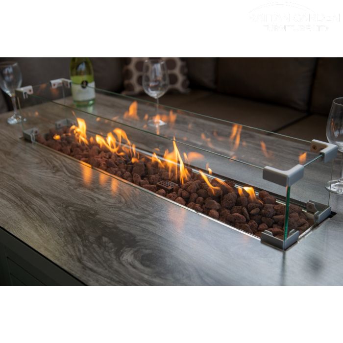 Soho Aluminium Corner Rattan Dining Set With Fire Pit