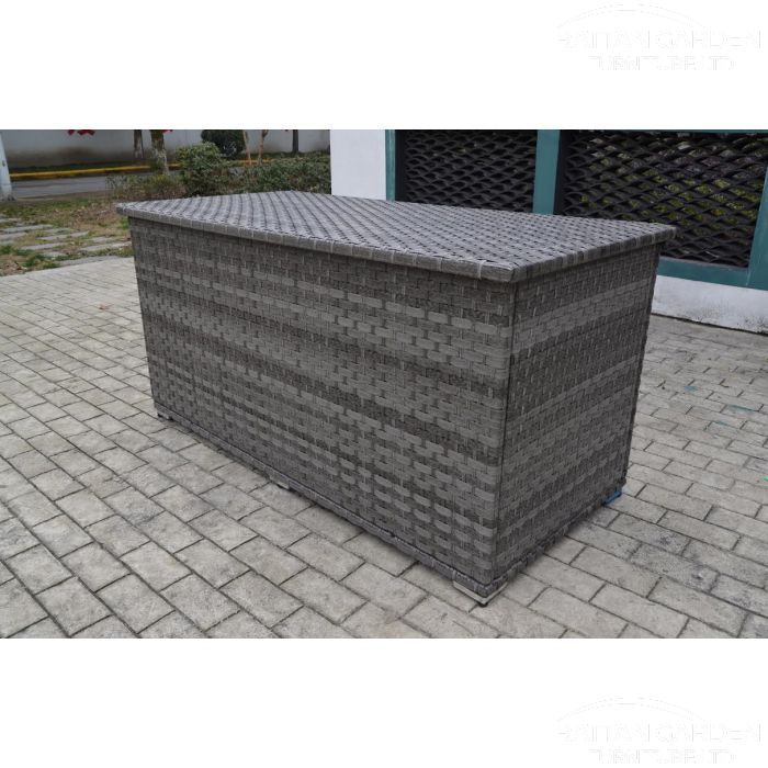 Serena Large Storage Box in Grey Rattan