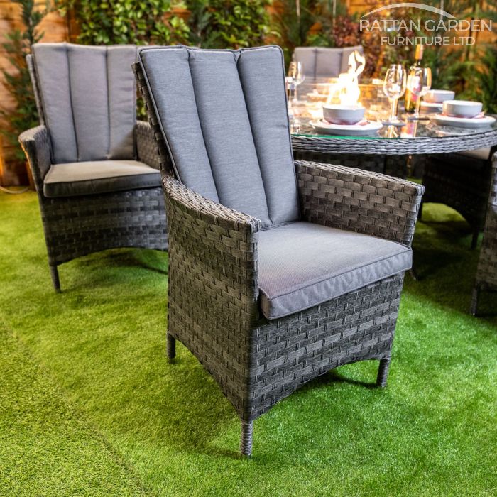 Rattan Serena Atlanta Round 6 Seat Fire Pit Set