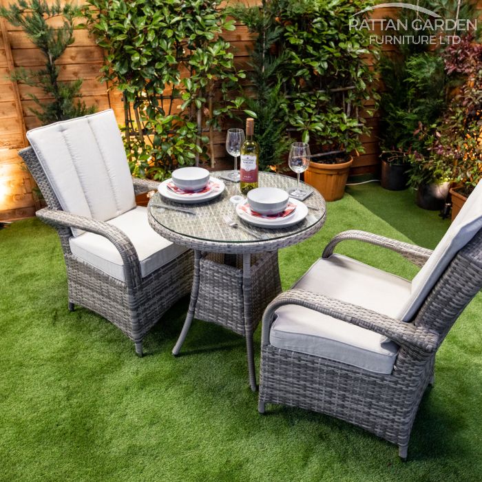 Rattan Champagne Tokyo Round Bistro Set