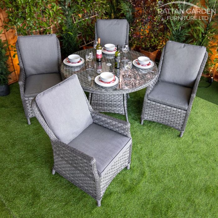 Rattan Serena Paris Round 4 Seat Dining Set