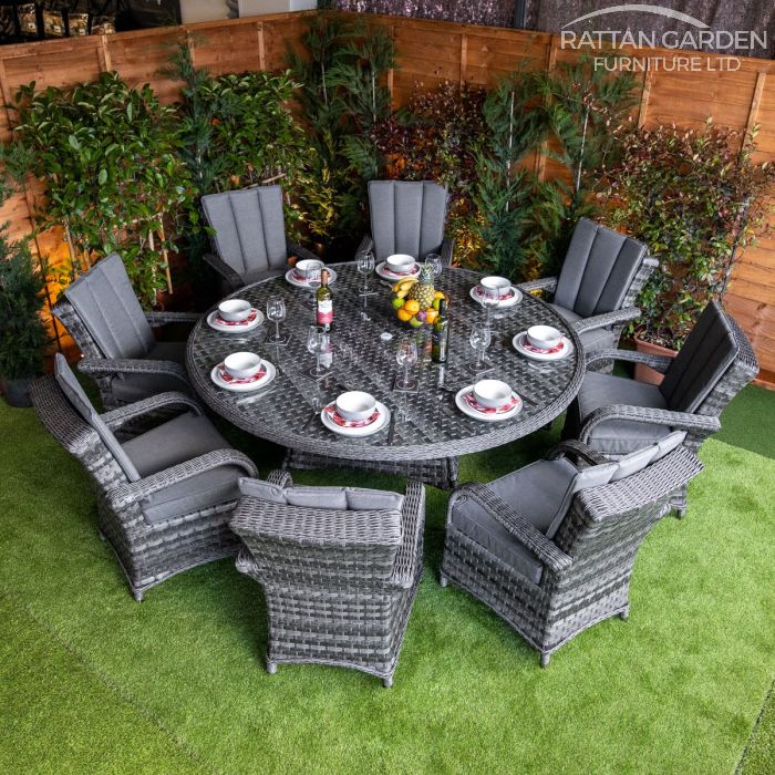 Rattan Serena Tokyo Round 8 Seat Dining Set