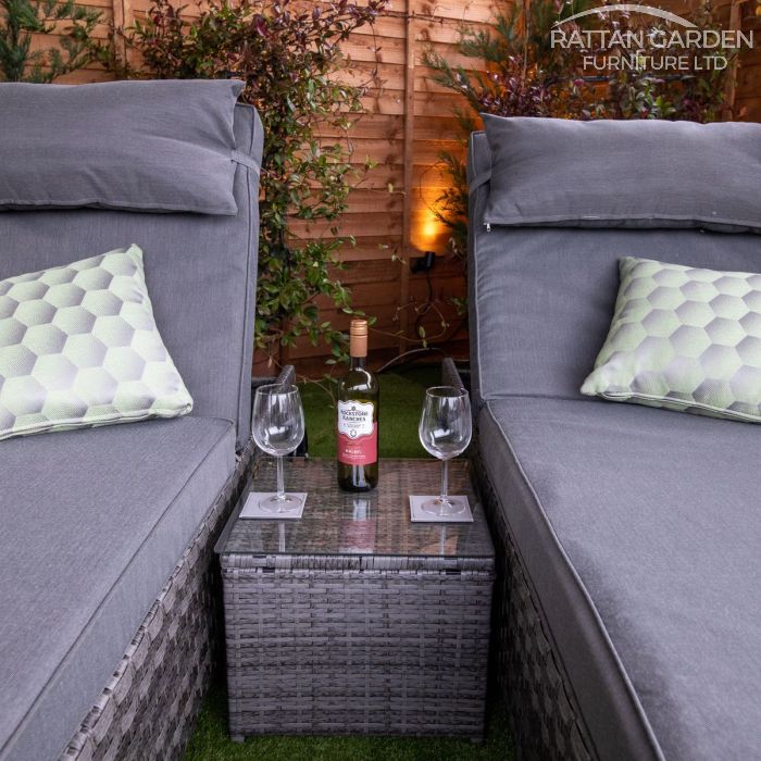 Rattan Serena Deluxe Extra Wide Wheel Lounger Set of 2 