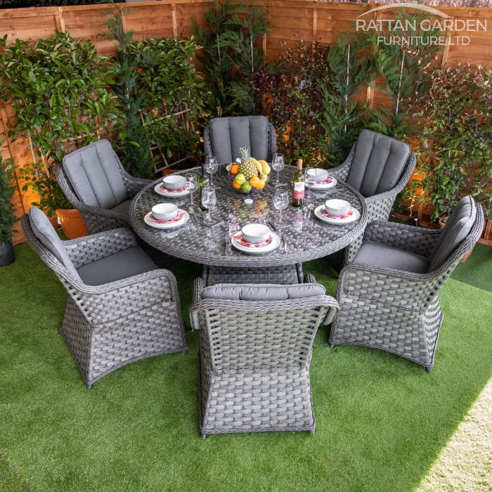 Rattan Serena Vienna Round 6 Seat Dining Set