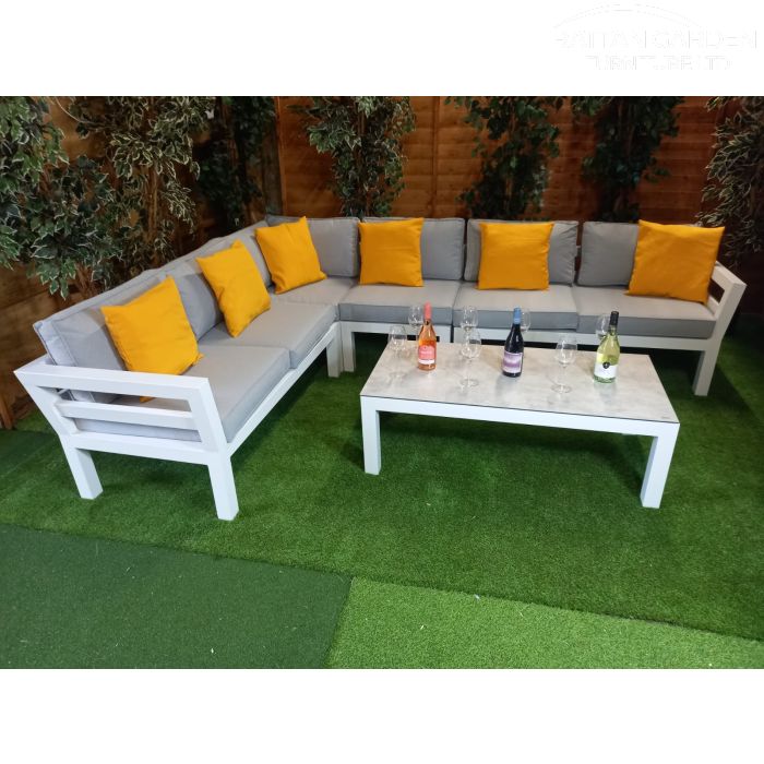 Katie - Aluminium Corner Sofa Set with Coffee Table