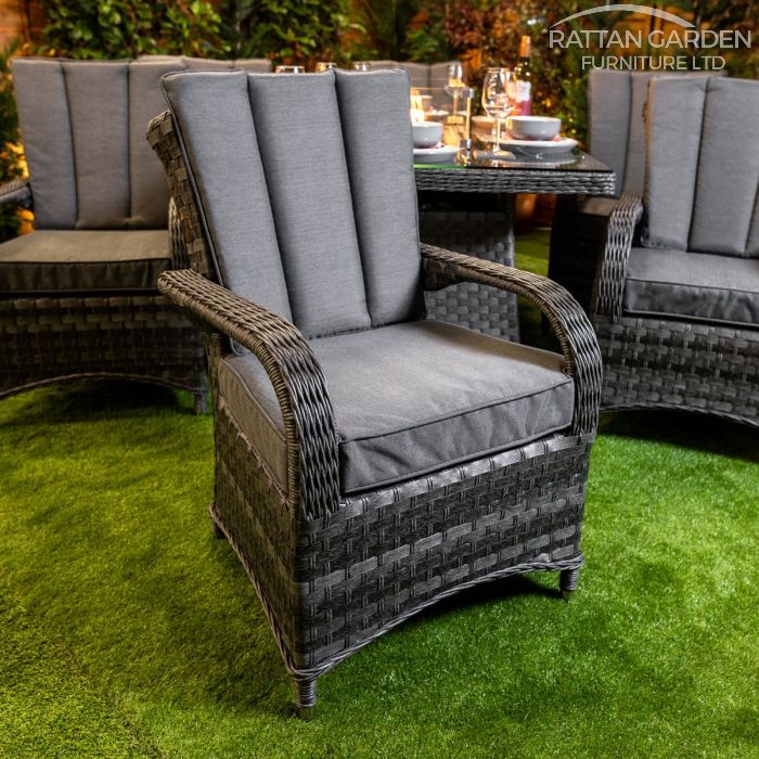 Rattan Serena Tokyo Rectangular 6 Seat Fire Pit Set