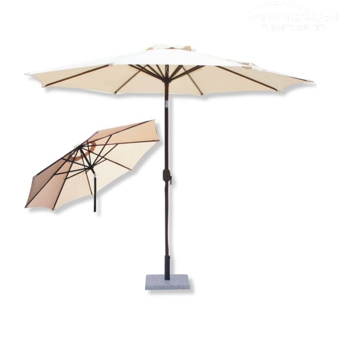 Shanghai 3m Round Crank Parasol in Natural