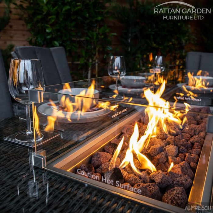Serena Atlanta 8 Seat Fire Pit With 200cm Rectangular Table
