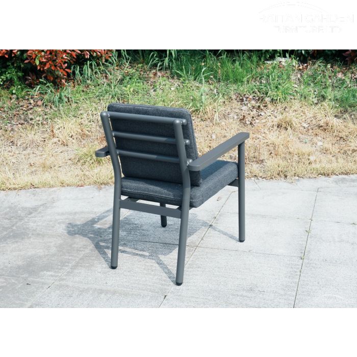 Brabazon Aluminium 8 Seat Dining Set With Patterned Ceramic Glass Table Top