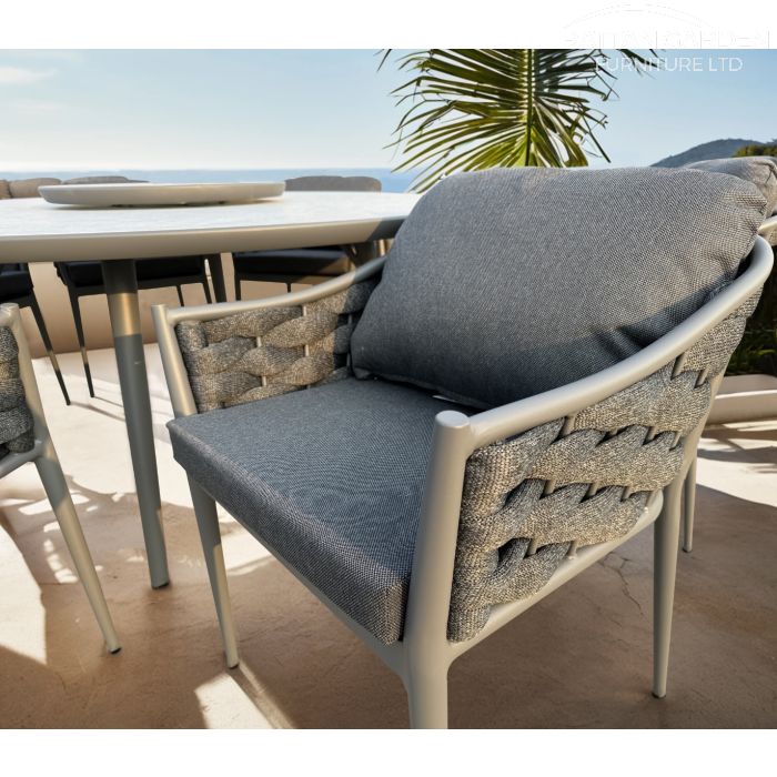 Annabelle Rope Grey 6 Seater Dining Set