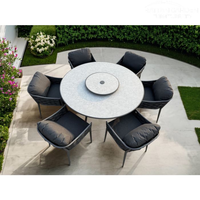 Annabelle Rope Grey 6 Seater Dining Set