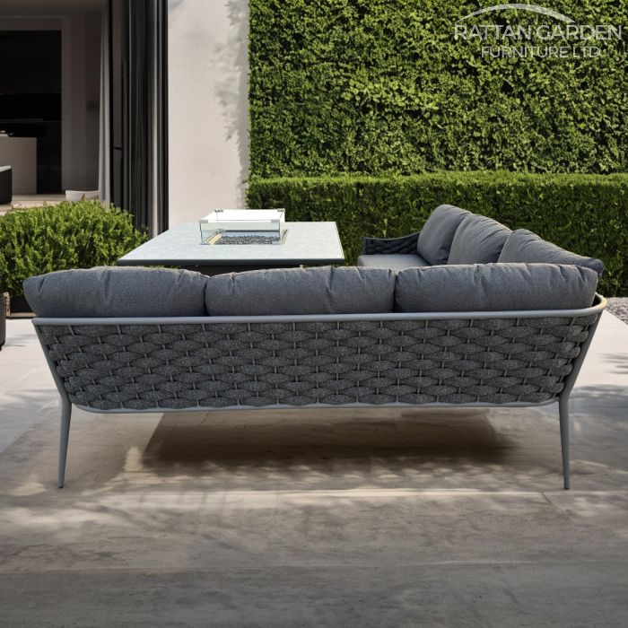 Annabelle Rope Grey 9 Seater Fire Pit Set