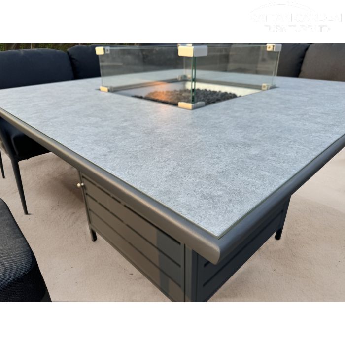 Annabelle Rope Grey 9 Seater Fire Pit Set