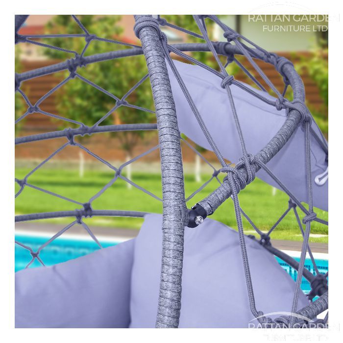 Cozy Deluxe Single Hanging Rattan Egg Chair